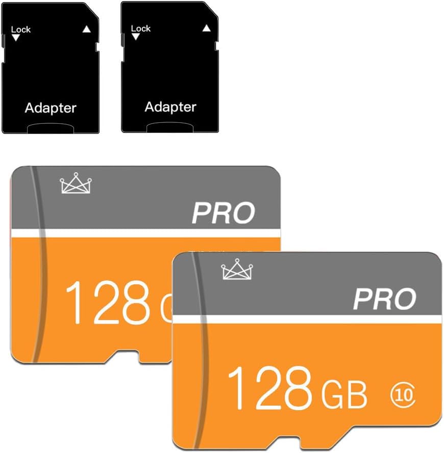 128GB Memory Card,TF Card with Adapter Class 10 Micro Card High Speed for Camera,Smartphone,Personal Computer(2-Pack)