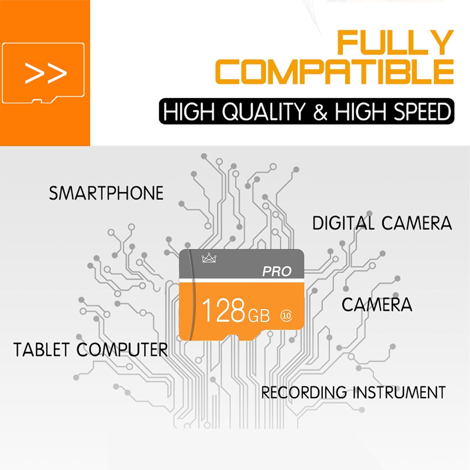 128GB Memory Card,TF Card with Adapter Class 10 Micro Card High Speed for Camera,Smartphone,Personal Computer(2-Pack) - Image 2