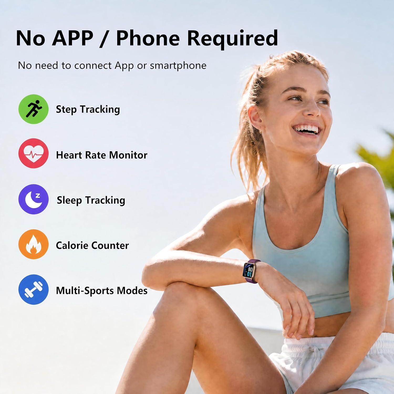 Fitness Tracker with Step/Distance/Calories Counter for Women Men - Image 2